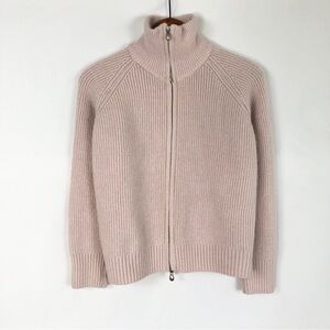 Egg Trading Cashmere Knit‎ Zip Up Jacket Pink Size S/M Cozy